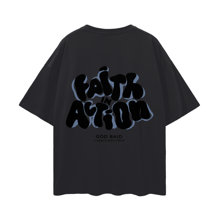 FAITH GRAPHIC Oversize Deep Drop Shoulder Tee - 190 GSM