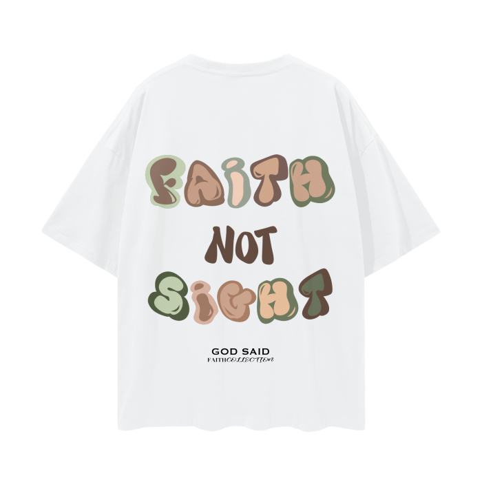 FAITH GRAPHIC Oversize Deep Drop Shoulder Tee - 190 GSM